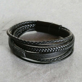 Bracciale In Pelle Intrecciata Con Chiusura Magnetica Di Sicurezza – Conciato Al Vegetale, Made In Germany – Unisex
